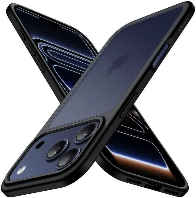 Main image of VAREQOY Matte Case for iPhone 17 Pro 6.3-Inch, Shockproof Military Grade Drop Protection, Frosted Translucent Back Minimalist Phone Cover, Anti-Fingerprint (Black)