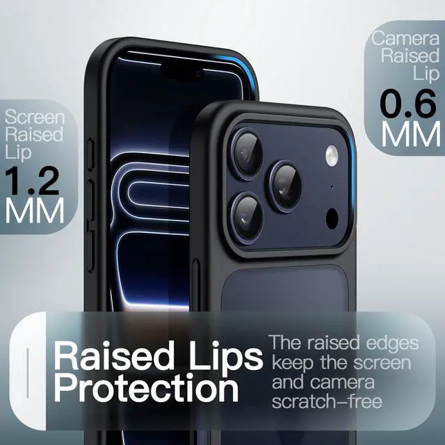 Alt view image 5 of 7 - VAREQOY Matte Case for iPhone 17 Pro 6.3-Inch, Shockproof Military Grade Drop Protection, Frosted Translucent Back Minimalist Phone Cover, Anti-Fingerprint (Black)