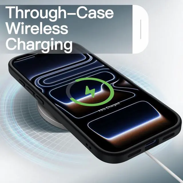 Alt view image 6 of 7 - VAREQOY Matte Case for iPhone 17 Pro 6.3-Inch, Shockproof Military Grade Drop Protection, Frosted Translucent Back Minimalist Phone Cover, Anti-Fingerprint (Black)