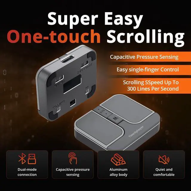 Alt view image 2 of 7 - VAREQOY Mini Square Mouse - 2.4GHz Wireless, Dual Bluetooth Connection, Compatible with All Major Operating Systems - High Precision Sensor, Customizable Multi-Function Buttons, Ideal for Office