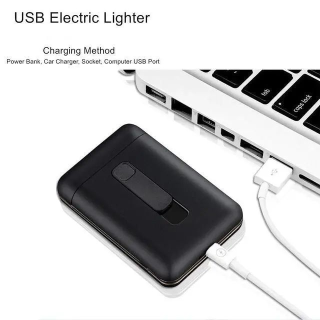 Alt view image 5 of 6 - VAREQOY Cigarette Case with Lighter Cigarettes Box King Size Portable Pack 20pcs Regular Size Cigarettes USB Lighters 2 in 1 Rechargeable Flameless Windproof Electric Lighter