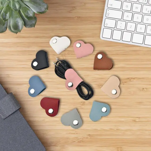 Alt view image 14 of 14 - SOEWIOU 8 Pcs Heart Cord Organizer, Earbud Holder & Headphone Cable Straps, Tangle-Free Wire Management for Earphones, USB Cables, Charging Cords