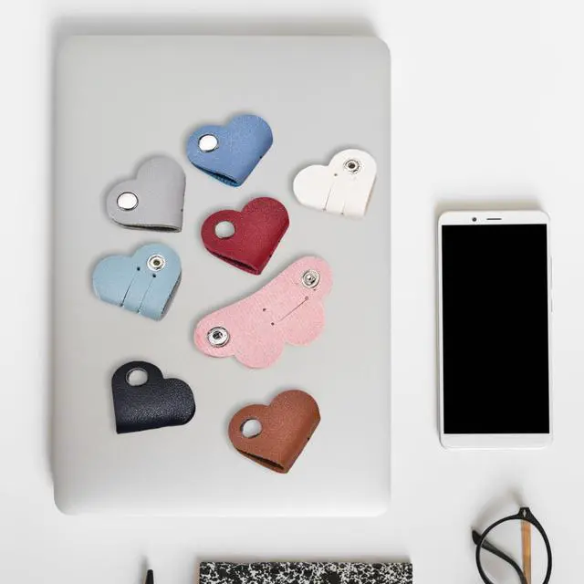 Alt view image 11 of 14 - SOEWIOU 8 Pcs Heart Cord Organizer, Earbud Holder & Headphone Cable Straps, Tangle-Free Wire Management for Earphones, USB Cables, Charging Cords