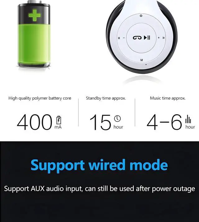 Alt view image 11 of 14 - SOEWIOU Wireless Bluetooth Over-Ear Headphones, Hybrid Noise Cancelling, HiFi Stereo, Foldable, Lightweight, Deep Bass, Black