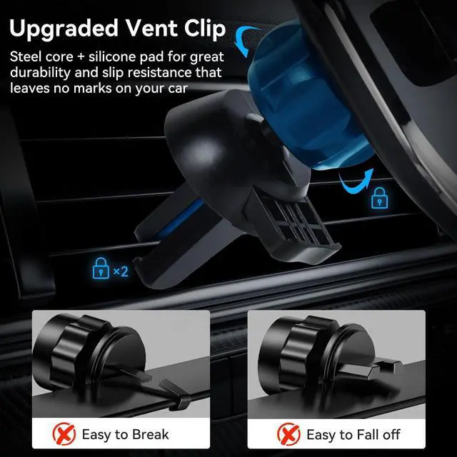 Alt view image 12 of 14 - SOEWIOU Phone Holders for Your Car Dashboard Windshield Air Vent 3-in-1 Universal Car Phone Mount Thick Case & Heavy Phone Friendly Cell Phone Holder Mount Fit for iPhone 16 15 Pro Max 14 13 Android