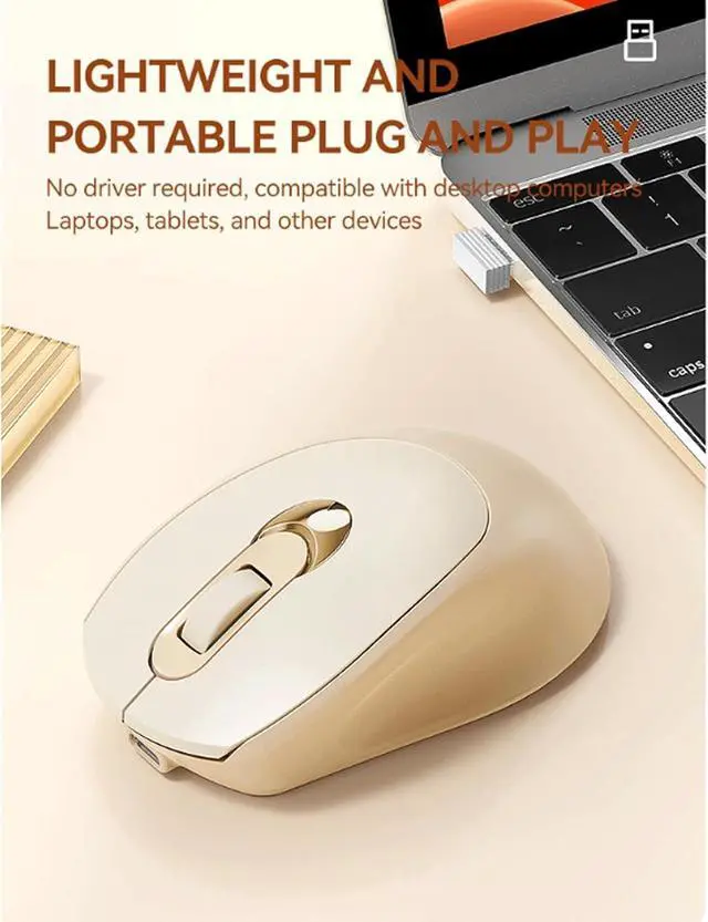Alt view image 5 of 7 - SOEWIOU Wireless Mouse with 2.4G USB Single or Dual Mode Receiver 1600 DPI Portable Computer Mouse for Laptops PC Rechargeable
