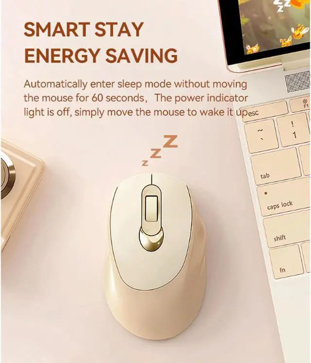 Alt view image 7 of 7 - SOEWIOU Wireless Mouse with 2.4G USB Single or Dual Mode Receiver 1600 DPI Portable Computer Mouse for Laptops PC Rechargeable