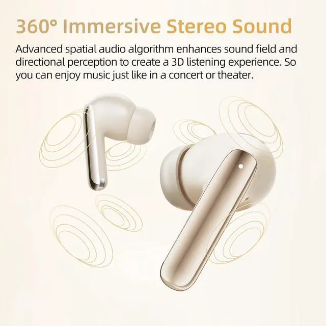 Alt view image 6 of 7 - SOEWIOU MeloBuds Pro Aadptive Hybrid Active Noise Cancelling Wireless Earbuds, Reduce Noise by Up to 99%, Bluetooth 5.3 Wireless LDAC Hi-Res Audio, 34H Playtime, Comfortable Fit, Custom EQ via App