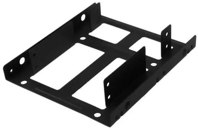 Alt view image 12 of 13 - Black Metal Dual 2.5" to 3.5" Hard Drive Bay Mounting Bracket 2x2.5" to 3.5" HDD/SSD Mounting Bracket Caddy with Screws