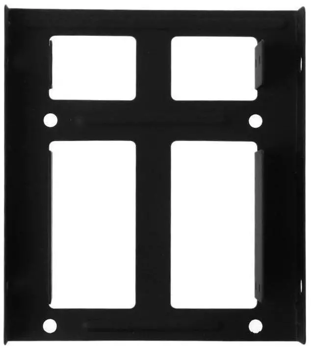 Alt view image 11 of 13 - Black Metal Dual 2.5" to 3.5" Hard Drive Bay Mounting Bracket 2x2.5" to 3.5" HDD/SSD Mounting Bracket Caddy with Screws