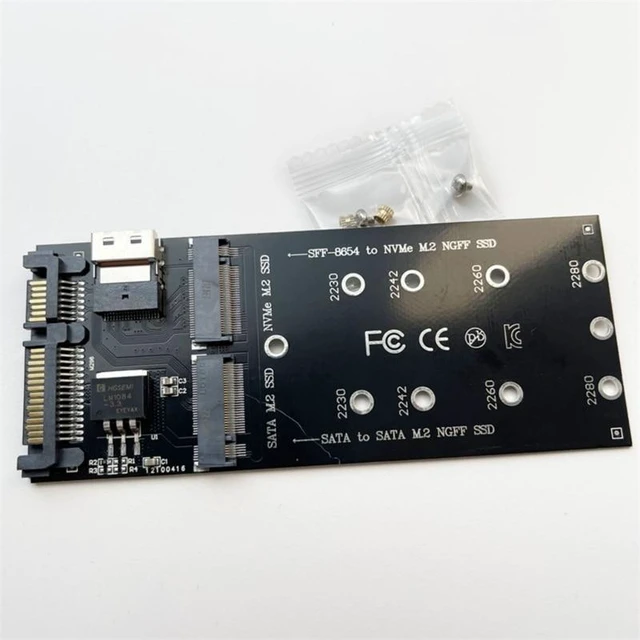 Alt view image 8 of 12 - 22Pin SATA Adapter SFF-8654 to M.2 U2 Kit NGFF M-Key To Slimline SAS NVME PCIe SSD SATA SSD Adapter For Mainboard