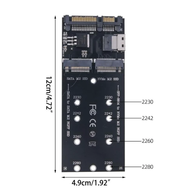 Alt view image 11 of 12 - 22Pin SATA Adapter SFF-8654 to M.2 U2 Kit NGFF M-Key To Slimline SAS NVME PCIe SSD SATA SSD Adapter For Mainboard