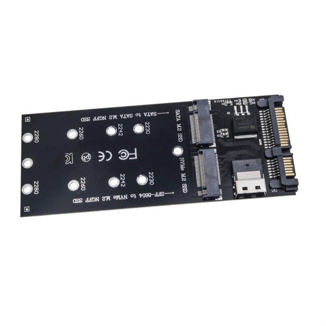 Alt view image 12 of 12 - 22Pin SATA Adapter SFF-8654 to M.2 U2 Kit NGFF M-Key To Slimline SAS NVME PCIe SSD SATA SSD Adapter For Mainboard