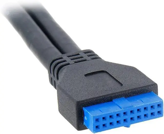 Alt view image 3 of 6 - VAREQOY 2 Ports USB 3.0 Female to Motherboard 20Pin Male Cable for Front Panel Screw Mount Type 1.64ft 0.5m