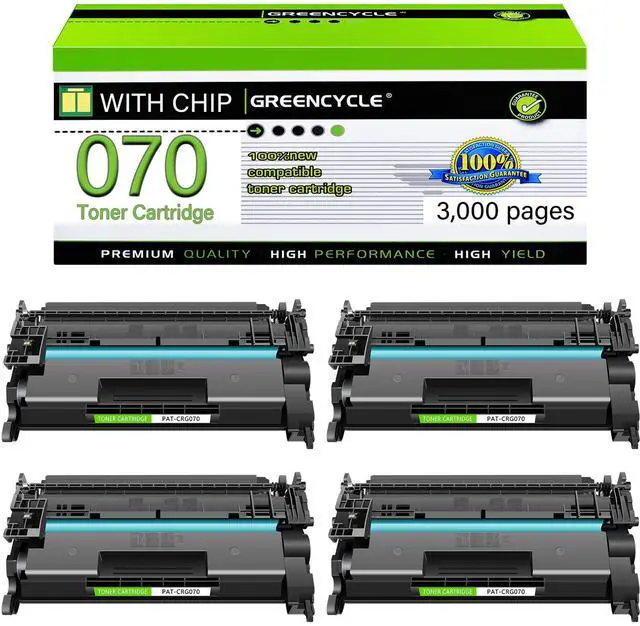 Main image of greencycle 070 Black Toner Cartridge Compatible Replacement for Canon 070 CRG070 CRG-070 Toner Cartridge for imageCLASS MF465dw MF462dw LBP246dw LBP247dw Printer (4 Pack)