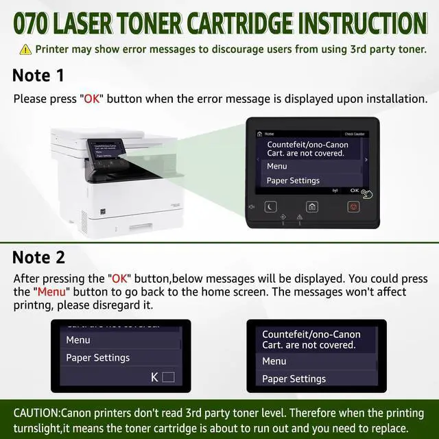 Alt view image 3 of 5 - greencycle 070 Black Toner Cartridge Compatible Replacement for Canon 070 CRG070 CRG-070 Toner Cartridge for imageCLASS MF465dw MF462dw LBP246dw LBP247dw Printer (4 Pack)