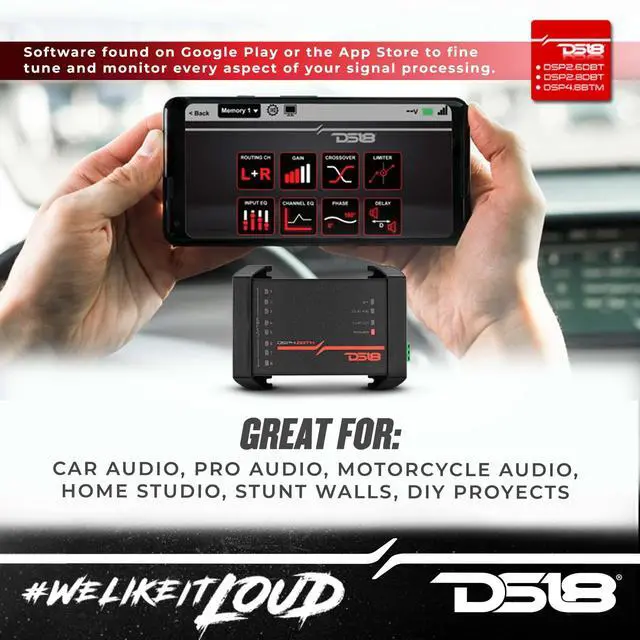Alt view image 4 of 5 - DS18 DSP4.8BTM 4-Channel in and 8-Channel Out Digital Sound Processor with Bluetooth Connectivity - Water Resistant