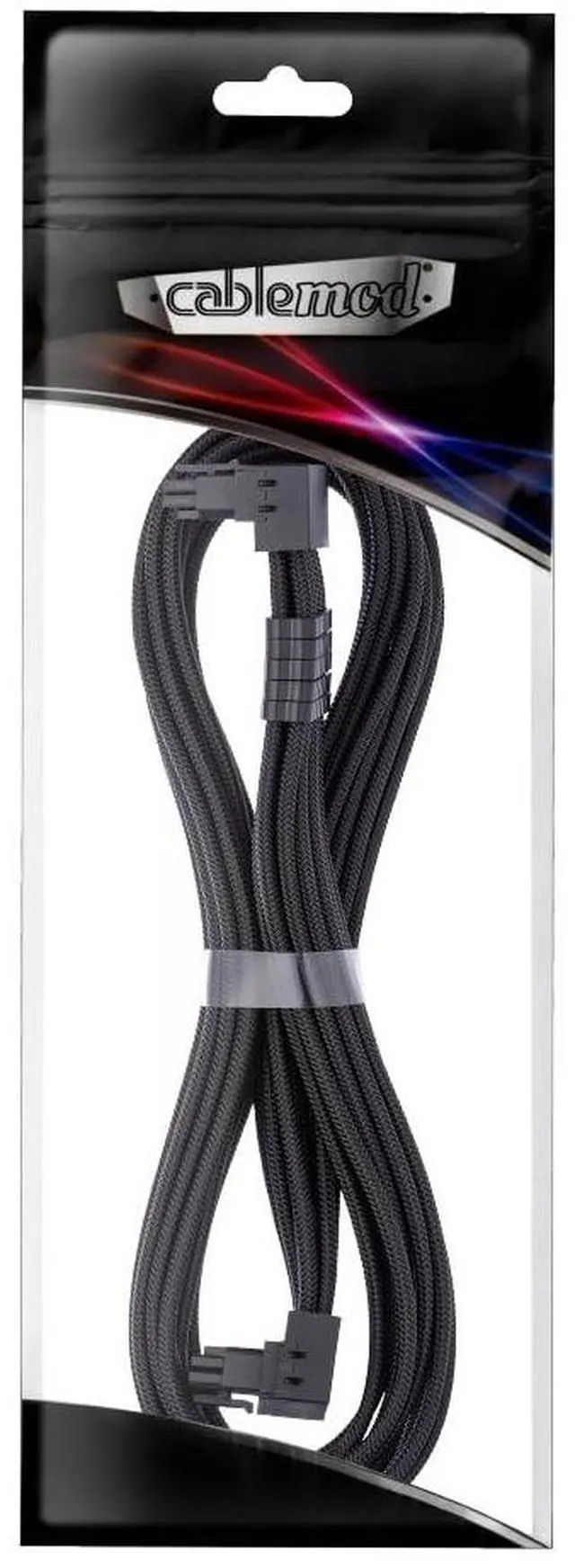 Alt view image 3 of 3 - CableMod C-Series Pro ModMesh Sleeved 12V-2x6 12VHPWR 90 StealthSense PCIe Cable for Corsair Type 5 HXi Shift - Variant A (Black, 90 16-pin to 90 16-pin, 65cm)