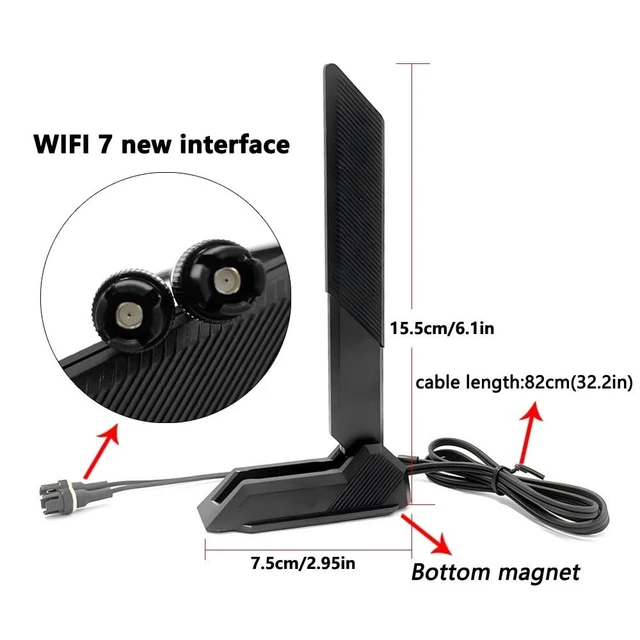 Alt view image 5 of 5 - IFIXAI WiFi 7 Antenna 2.4/5/6GHZ for ASUS TUF Gaming B850-PLUS WiFi
