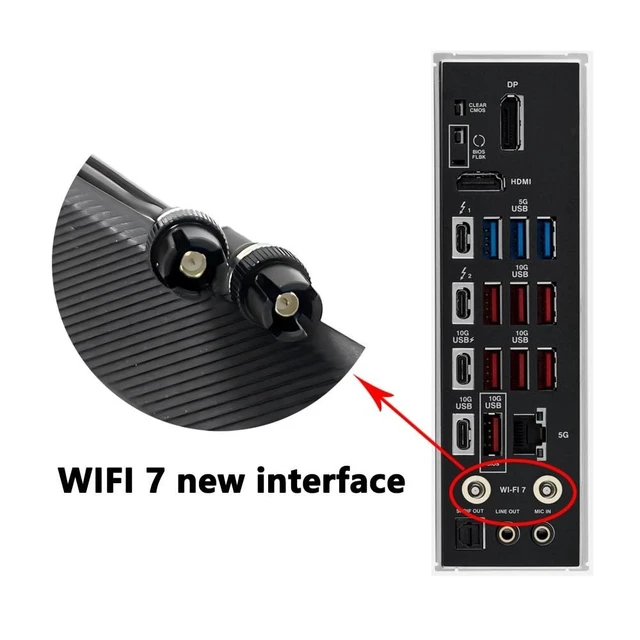 Alt view image 4 of 5 - IFIXAI WiFi 7 Antenna 2.4/5/6GHZ for ASUS TUF Gaming B850-PLUS WiFi