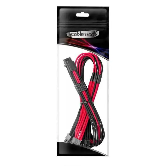 Alt view image 4 of 4 - CableMod RT-Series Pro ModFlex Sleeved 12V-2x6 12VHPWR StealthSense PCIe Cable for ASUS/Seasonic/Phanteks (Black + Red, 16-pin to Triple 8-pin, 60cm)