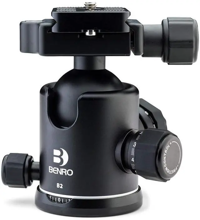 Main image of Benro B2 Dual-Action Ball Head Arca-Compatible Quick Release, Independent Pan Lock, Friction Control, Durable Aluminum Construction for Professional Tripod Support (B2)