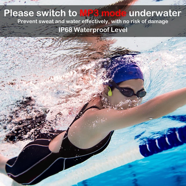 Alt view image 2 of 5 - Bone Conduction Swimming Headphones -IPX8 Waterproof Earphones Bluetooth 5.4 Open-Ear Headphones Built-in 32GB MP3 Player & 7-Hour Playtime with Wireless Underwater Headphones for Swimming Spor