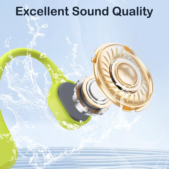 Alt view image 4 of 5 - Bone Conduction Swimming Headphones -IPX8 Waterproof Earphones Bluetooth 5.4 Open-Ear Headphones Built-in 32GB MP3 Player & 7-Hour Playtime with Wireless Underwater Headphones for Swimming Spor
