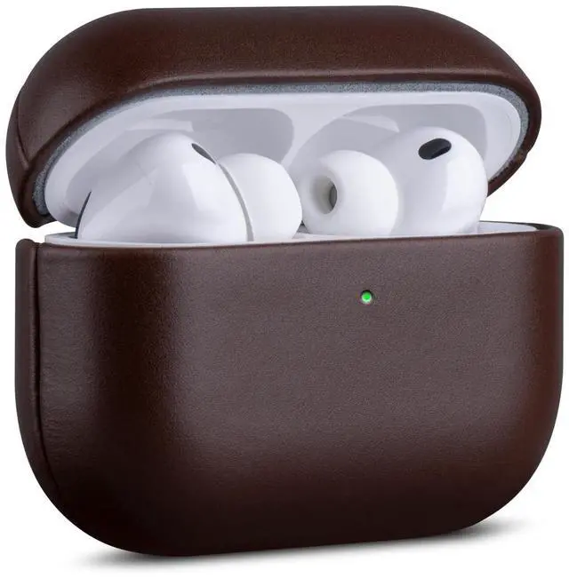 Main image of Haobobro for AirPods Pro 2 Leather Case Cover - Leather from Cow Hide, Handmade Drop Protective Hard Cover, Qi and MagSafe Charging Compatible - for AirPods Pro 2nd Generation Case