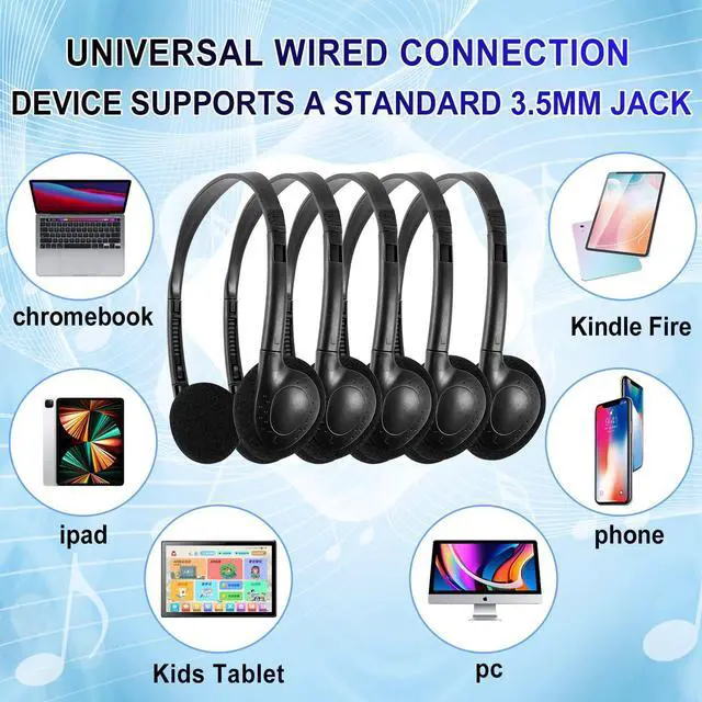Alt view image 2 of 5 - CN-Outlet Wholesale Kids Headphones in Bulk 25 Pack for School Classroom Students Children and Adults - Black