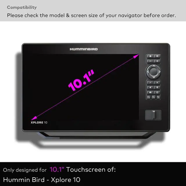 Alt view image 2 of 5 - INNOSURE Premium Tempered Glass Screen Protector designed for Humminbird Xplore 10-10.1" Touchscreen Anti Fingerprint/Scratch (HD Clear)