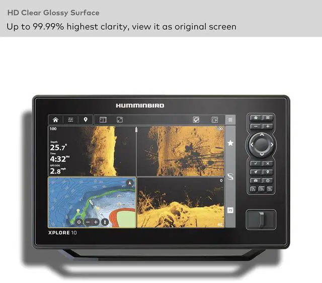 Alt view image 4 of 5 - INNOSURE Premium Tempered Glass Screen Protector designed for Humminbird Xplore 10-10.1" Touchscreen Anti Fingerprint/Scratch (HD Clear)