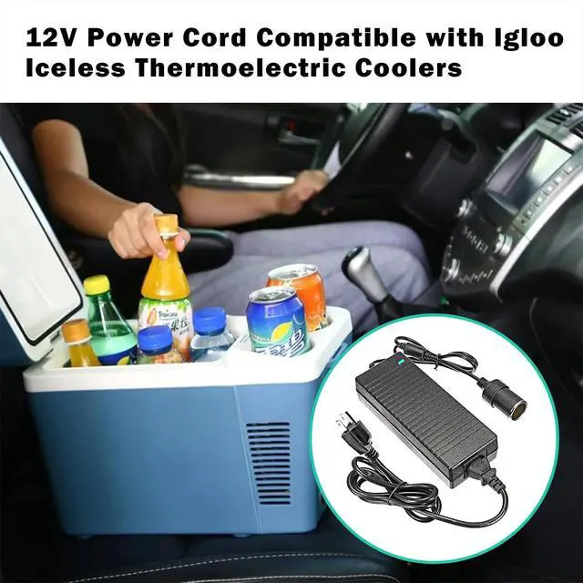 Alt view image 2 of 4 - 12V Power Cord Compatible with Igloo Iceless Thermoelectric Coolers,Replacement Igloo Iceless Kool Mate Cool Chill Thermolectric Coolers Supply Charger Cord