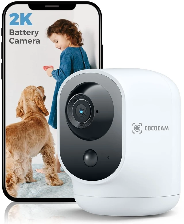 Main image of COCOCAM 2K Indoor Pan/Tilt WiFi Security Camera with 5200mAh Battery