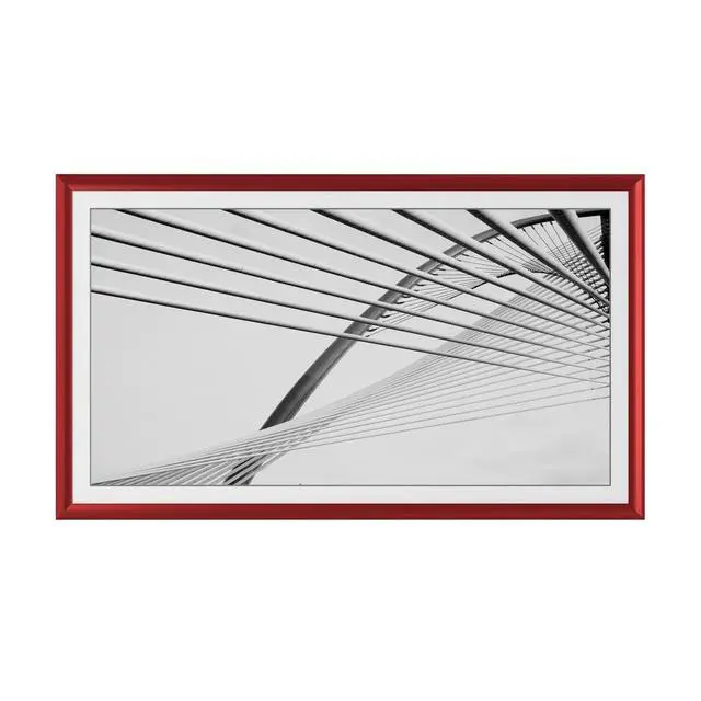 Alt view image 3 of 5 - Candy Apple Red Prismatic 43" Alloy Deco TV Frame - Compatible ONLY with Samsung The Frame TVs (Fits 2021-2026, LS03A, LS03B, LS03C, LS03D, LS03FA)