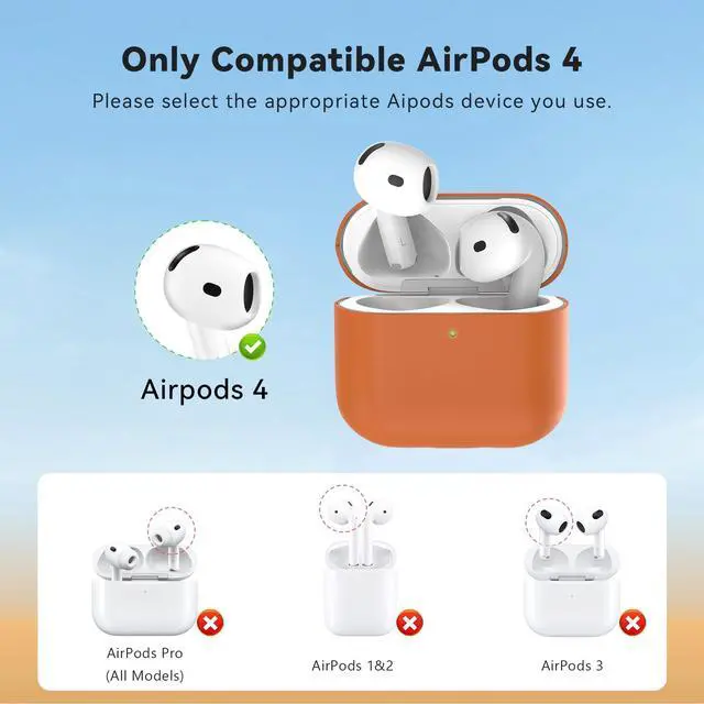 Alt view image 5 of 5 - BLBAISH Genuine Leather Case for AirPods 4 (2025 Model), 100% Handmade Vintage Genuine Leather AirPods 4 Case Support Wireless Charging, 360 Full Shockproof Protective Cover Compatible with Air