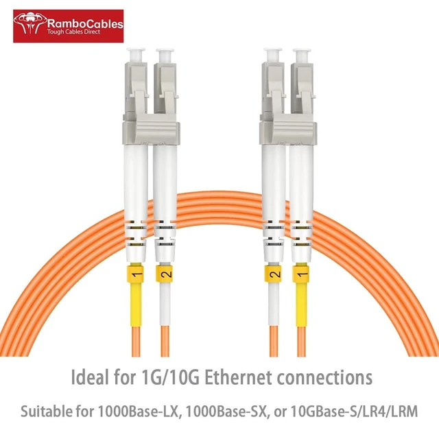 Alt view image 2 of 5 - RamboCables-150ft/46m OM2 LC LC Fiber Optic Patch Cables Cord Multimode
