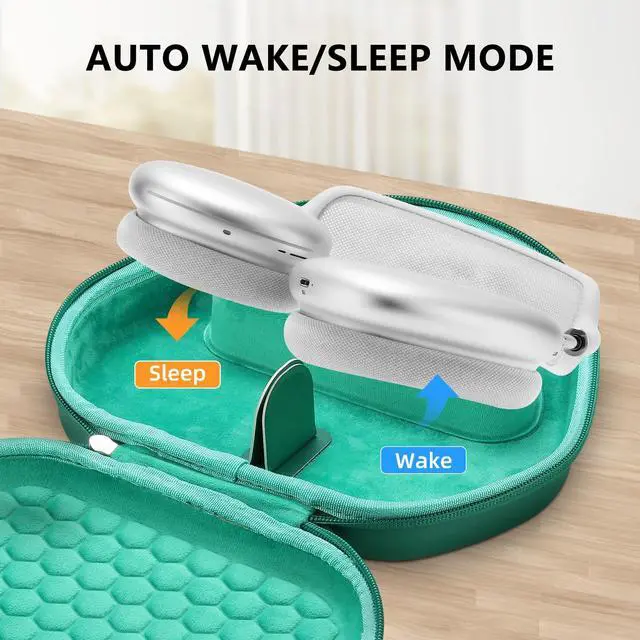 Alt view image 2 of 5 - for Airpods Max Case Cover,Smart Case with Sleep Mode Made by Air pods,Compatible with Apple Air Pods Max,Protective Carry Travel Cover AirPods Pro Max Cases,Headphone,Forest Green+Green