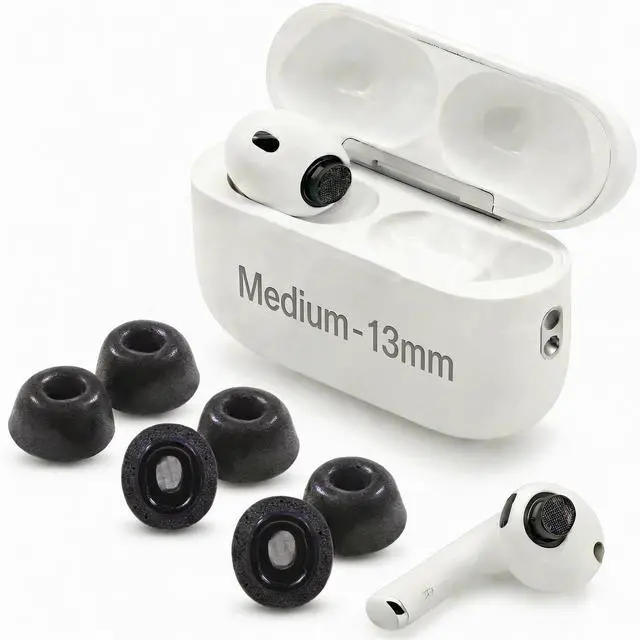 Main image of Dekoni Audio Memory Foam Ear Tips for Airpods Pro 3, 3 Pack ^^ Ear Tip Replacement Complies with Apple Airpod Pro Gen 3 ^^ Secure Fit, Enhanced Noise Isolation, All-Day Comfort (Medium)