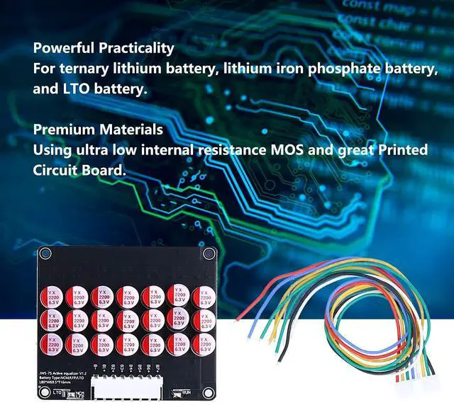 Alt view image 2 of 5 - FTVOGUE 7S8S 5A 1.8V-4.2V Battery Active Equalizer,Balanced Current Balancer Energy Transfer Board, Applicable Battery Capacity 60-300AH for LFP LTO Module
