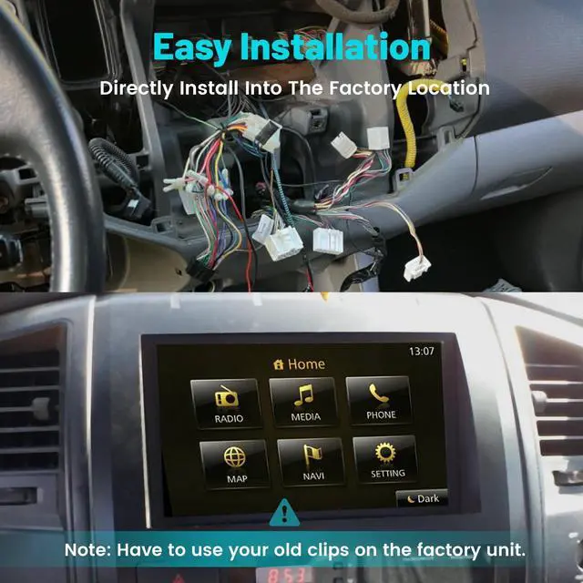 Alt view image 4 of 5 - NuIth Double DIN Radio Installation Dash Kit Fits for 2005-2011 Toyota Tacoma, Aftermarket Radio Dash Stereo Mounting Installation Trim Bezel Bracket Kits