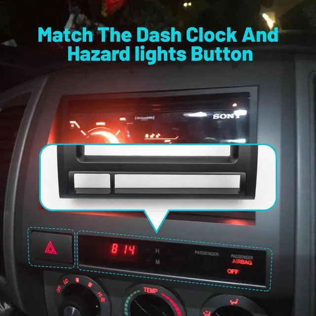 Alt view image 5 of 5 - NuIth Double DIN Radio Installation Dash Kit Fits for 2005-2011 Toyota Tacoma, Aftermarket Radio Dash Stereo Mounting Installation Trim Bezel Bracket Kits