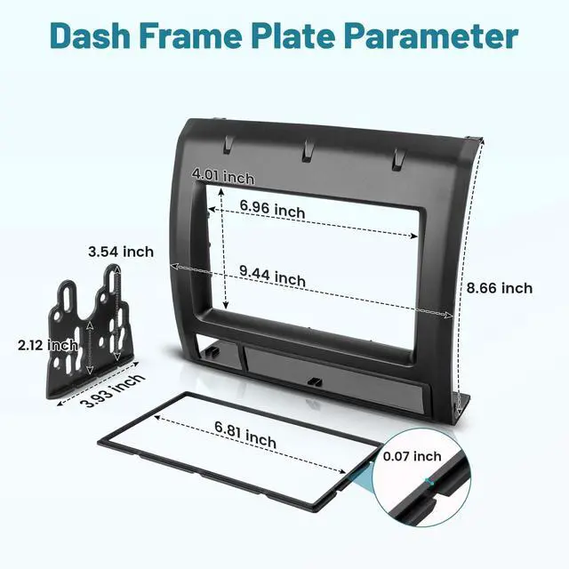 Alt view image 3 of 5 - NuIth Double DIN Radio Installation Dash Kit Fits for 2005-2011 Toyota Tacoma, Aftermarket Radio Dash Stereo Mounting Installation Trim Bezel Bracket Kits