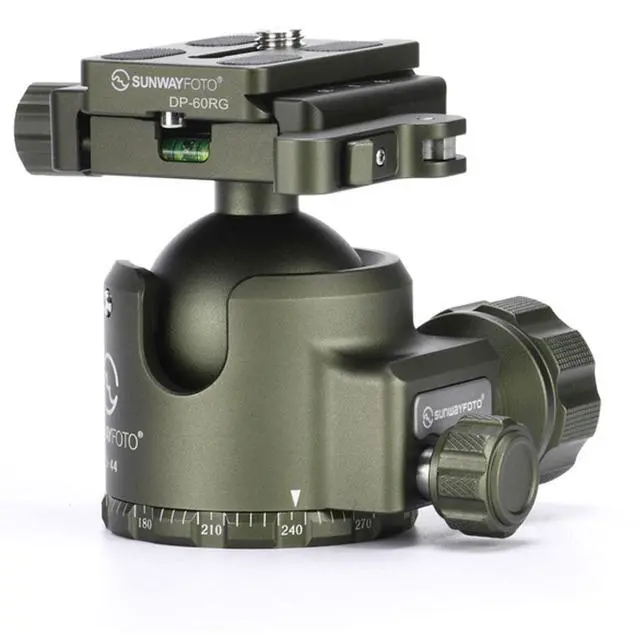 Main image of Sunwayfoto XB-44DLG 44mm Low Profile High Locking Strength Tripod Ball Head w Arca Compatible Duo Lever QR Clamp