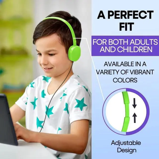 Alt view image 4 of 5 - Wensdo Kids Bulk Headphones 12 Pack for Classroom School, Wholesale Durable Wired Earphones Class Room for Student Children Teens Boys Girls, HD Sound 3.5mm Jack (HY104,12 Mixed)