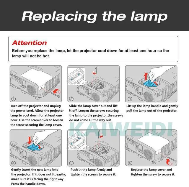 Alt view image 5 of 5 - KAIWEIDI LMP-H201 / LMP-H202 Replacement Projector Lamp for Sony VPL-HW10 VPL-VW80 VPL-HW40ES VPL-HW50ES VPL-HW55ES VPL-HW30ES VPL-VW95ES VPL-HW30AES Projector Bulb