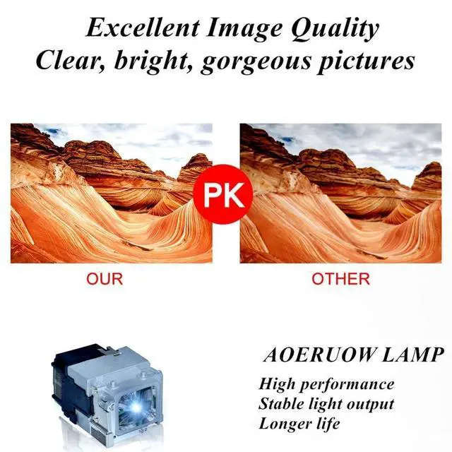 Alt view image 4 of 5 - AOERUOW V13H010L94 Replacement Lamp Bulb with Housing for EPSON ELPLP94 PowerLite 1781W,PowerLite 1795F,PowerLite 1785W,PowerLite 1780W,EB-1780W,EB-1781W,EB-1795F,EB-1785W,EB-1780,EB-178x,EB-179x
