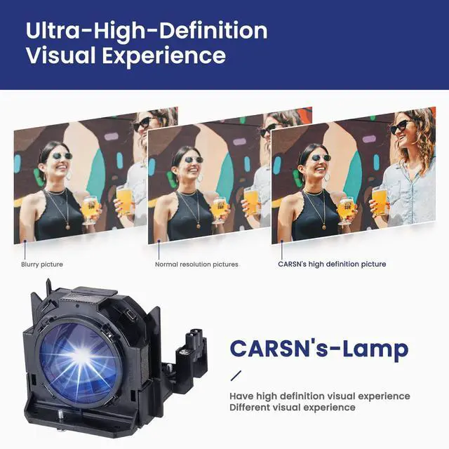 Alt view image 3 of 5 - CARSN ET-LAD60 ET-LAD60AW ET-LAD60W Projector Lamp Housing for PANASONIC PT-D5000 D6000 DW530 DW640 DW730 DW740 DX800 DX810 DZ670 DZ770 Projector Replacement Lamp Bulb