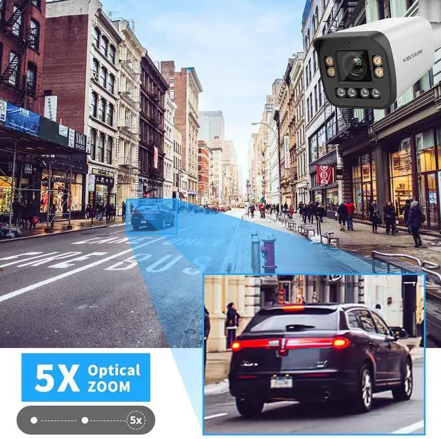 Alt view image 3 of 5 - VIKYLILN 5MP Full Color PoE IP Varifocal Bullet Camera Outdoor,5xOptical Zoom IP Camera 2.7~13.5mm Motorized Lens,Smart Dual Light, 2- Way Audio,SD256GB,AI Human/Vehicle Detection