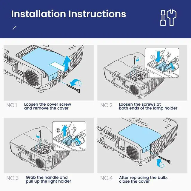 Alt view image 5 of 5 - CARSN ET-LAD60 ET-LAD60AW ET-LAD60W Projector Lamp Housing for PANASONIC PT-D5000 D6000 DW530 DW640 DW730 DW740 DX800 DX810 DZ670 DZ770 Projector Replacement Lamp Bulb